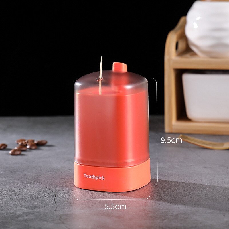 Automatic Pop-up Toothpick Storage Box Portable Pop-up Toothpick Holder Container for Restaurant Kitchen Toothpicks Dispenser: Orange