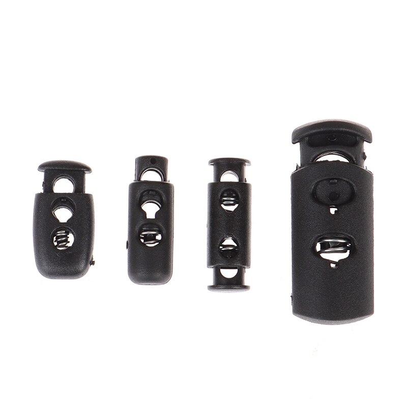 Multi Style Black Push Cord Lock Spring Clasp Plastic Stoppers Ends Toggles Clip For Apparel Bungee Elastic Rope Parts 10pcs