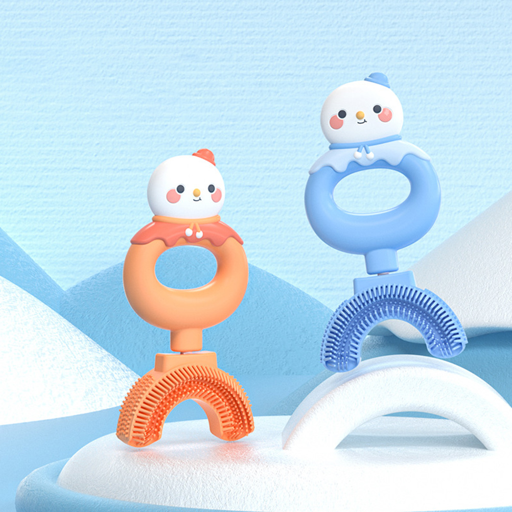 1 Set spazzolino da denti per bambini spazzolino da denti manuale a forma di U detergente per denti in Silicone per viaggi a casa