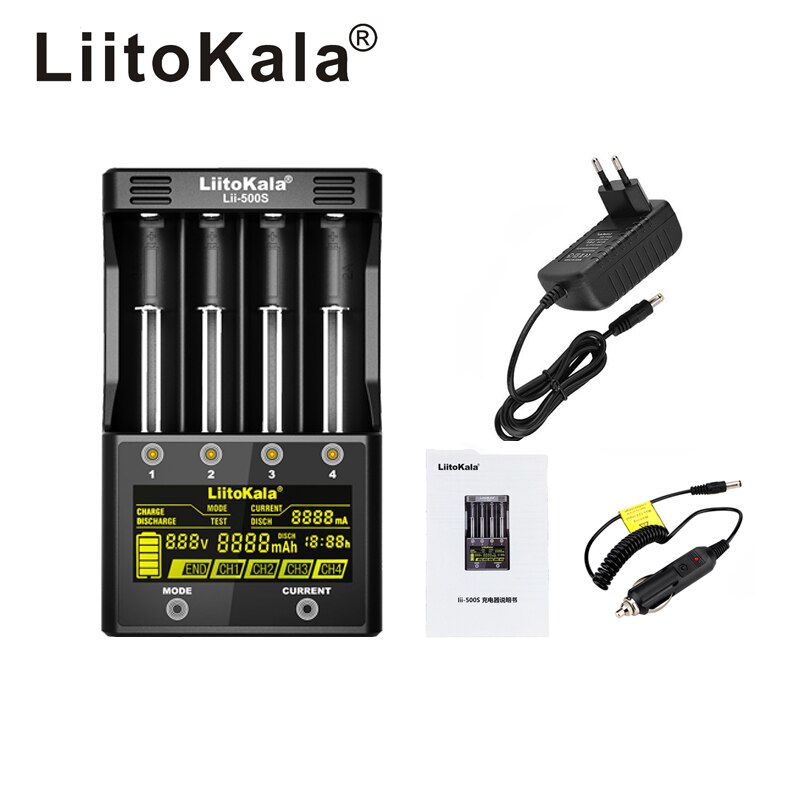 LiitoKala lii-500S lii 500S 500 LCD Universele Smart Battery Charger 1.5V 4.35V 3.7V 18650 17500 26650 AA AAA Lipo NiMH Batterij