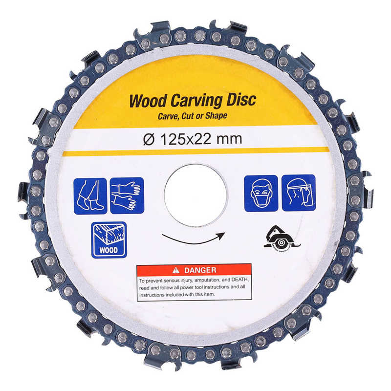 Circular Chainsaw Blade Fine Cutting Wood Carving Chain Disc for Shaping for Engraving Circular Chain Saw Blade: Yellow card
