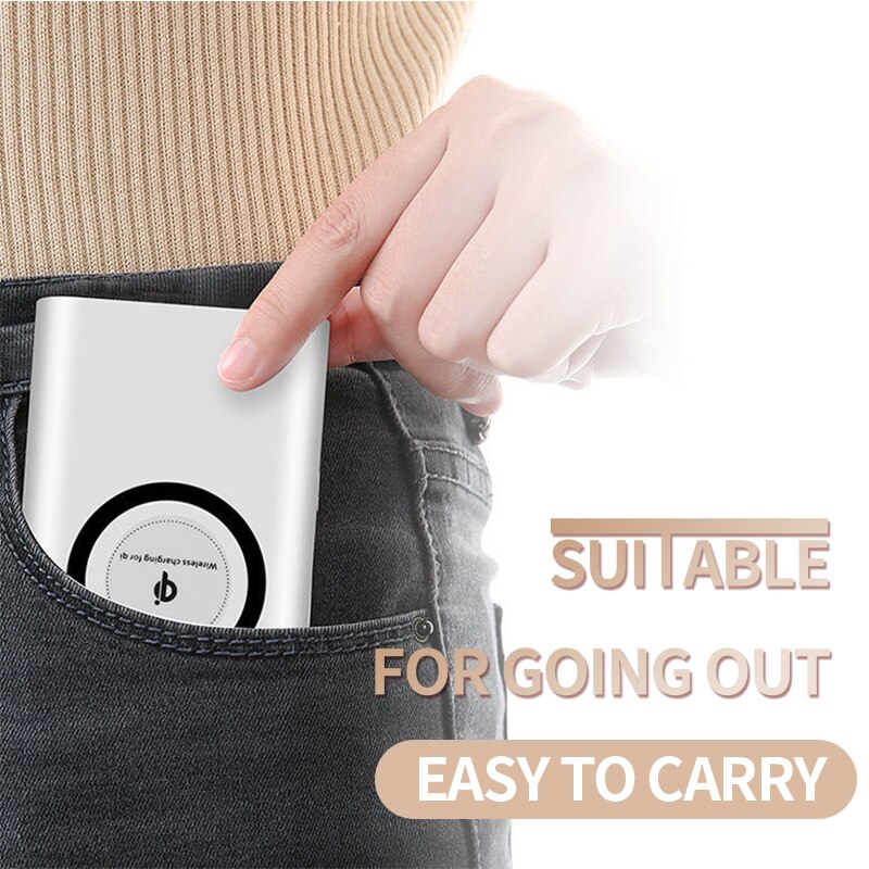 Tragbare, kabellose 30000- mah-powerbank für den außenbereich mit 2 usb-ladeanschlüssen, kompatibel mit xiaomi mi, samsung und iphone.