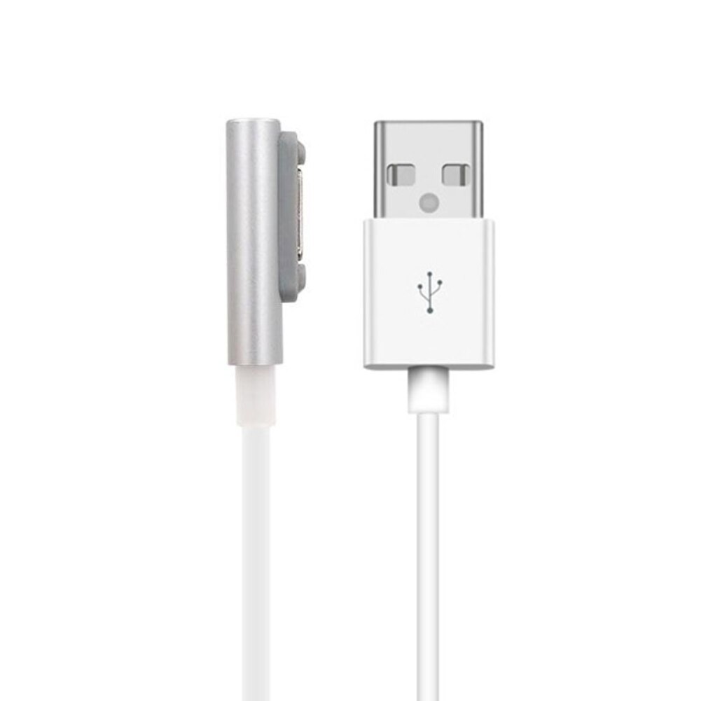 Cargador magnético USB de 100cm, adaptador USB, Cable de carga magnético para Sony Xperia Z3 L55t Z2 Z1 Compact XL39h, carga de teléfono móvil: Silver