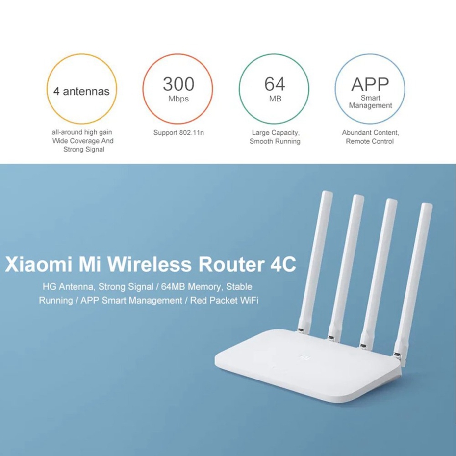 Xiao mi mi 4C Router 300 Mbps Wireless WIFI Router 5dBi 2,4 GHz 802.11a/b/g Wireless Router mit vier Antennen für Home Office