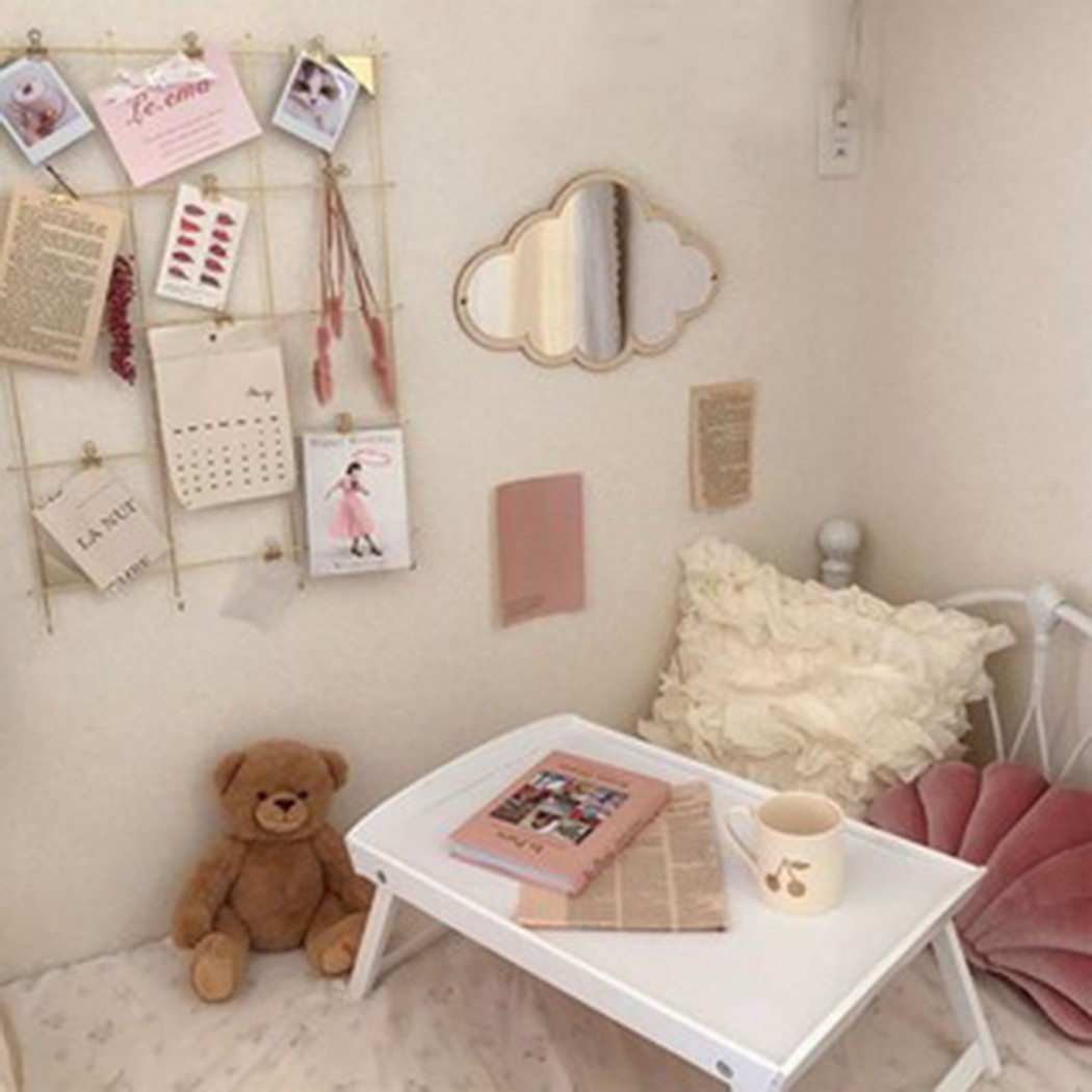 Espejo acrílico en forma de nube de 33x23cm, adornos para dormitorio, decoración para el hogar hecha a mano