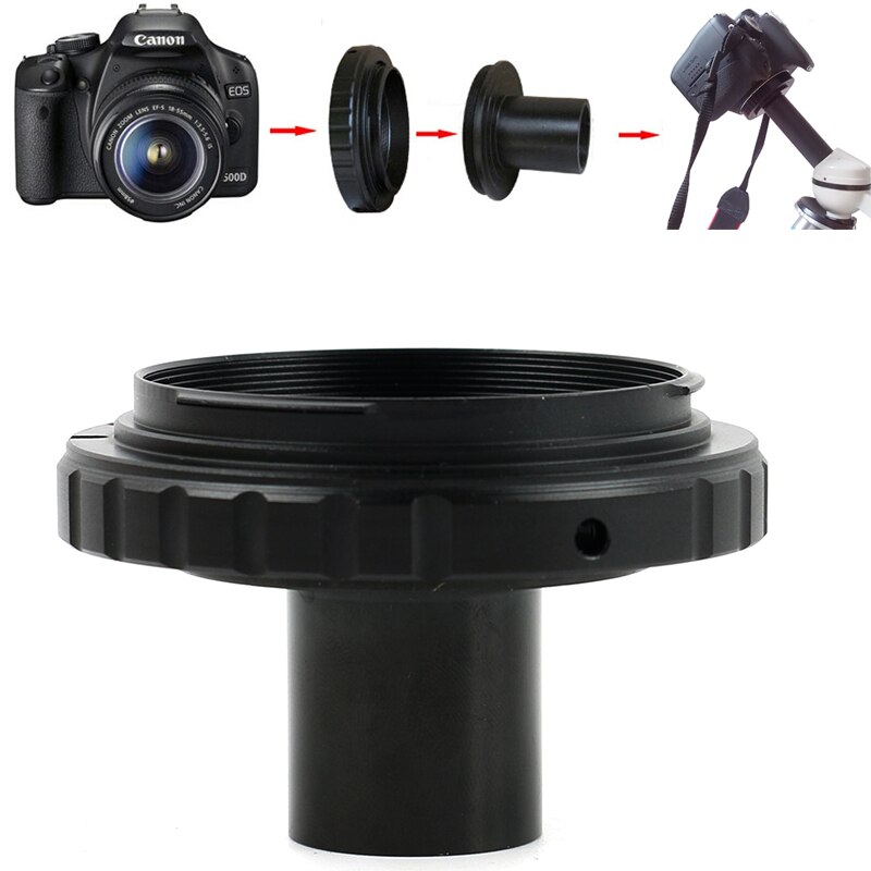 Biological Microscope Mount Adapter (T-mount ) + T2 Lens Adaptor Ring 23.2mm Eyepiece Ports For Canon Nikon EOS SLR Camera