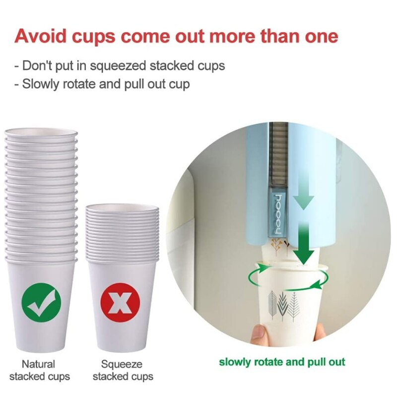 Cup Dispenser, Pull Type Water Cooler Cup Holder Self Adhesive Wall Mounted, Fit 4Oz - 7Oz Disposable Cone