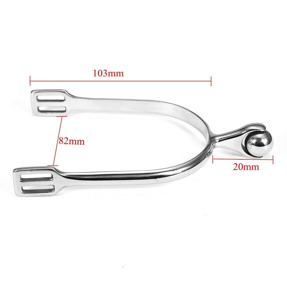 Et par ridesporer i rustfritt stål 130mm menns treningssporer til hestesport
