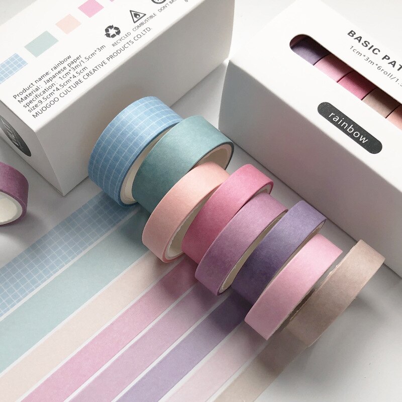 8Pcs/Set Pure Color Washi Tape Simple Stationery Washi Tape Set Lattice Masking Tape Material Escolar DIY Decoration Washi Tapes: JD-360-11