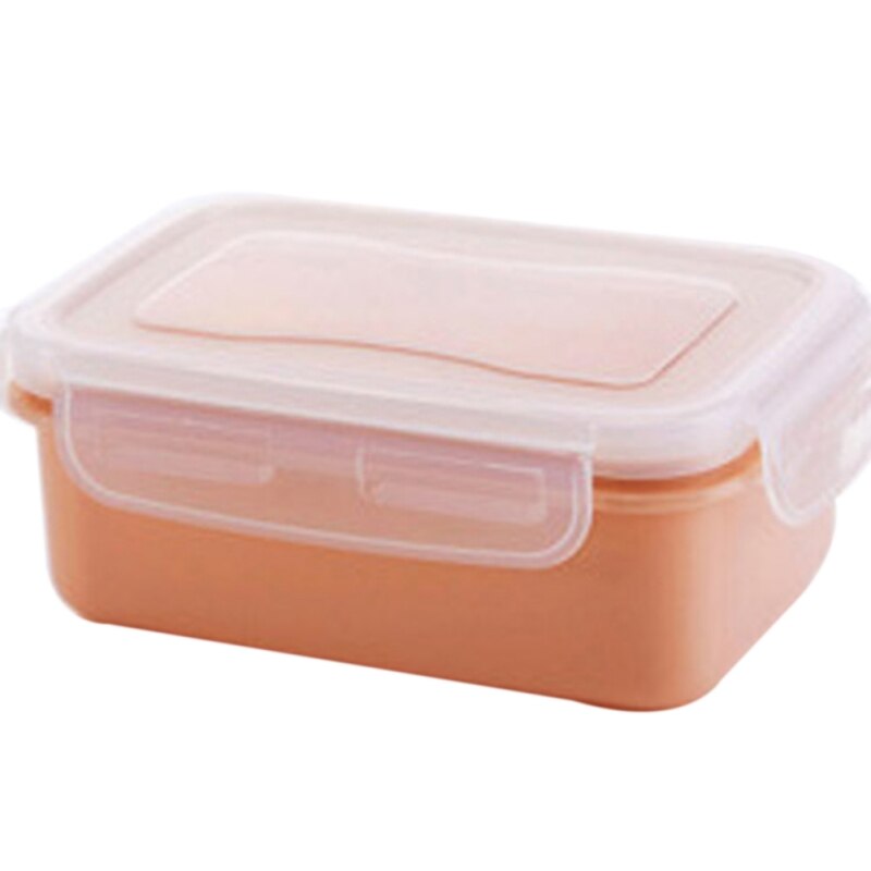 Round Small Lunch Box Kitchen Bento Box Plastic Storage Box Rectangular Sealed Protable Box Good Insulation Effect: Pink-Square