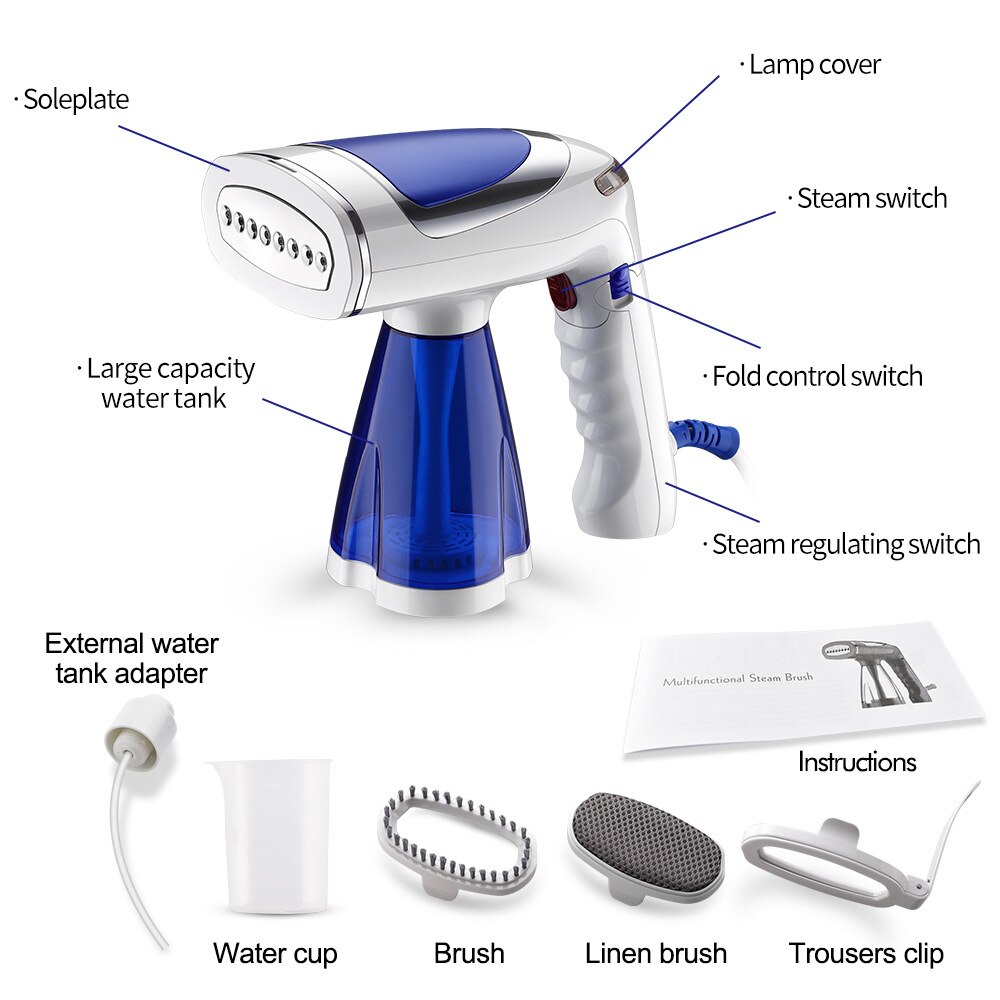 1600W Handheld Folding Steam Brush Hanging Ironing Machine Folding Steamer Iron Mini Hanging Ironing Machine Garment cleaner
