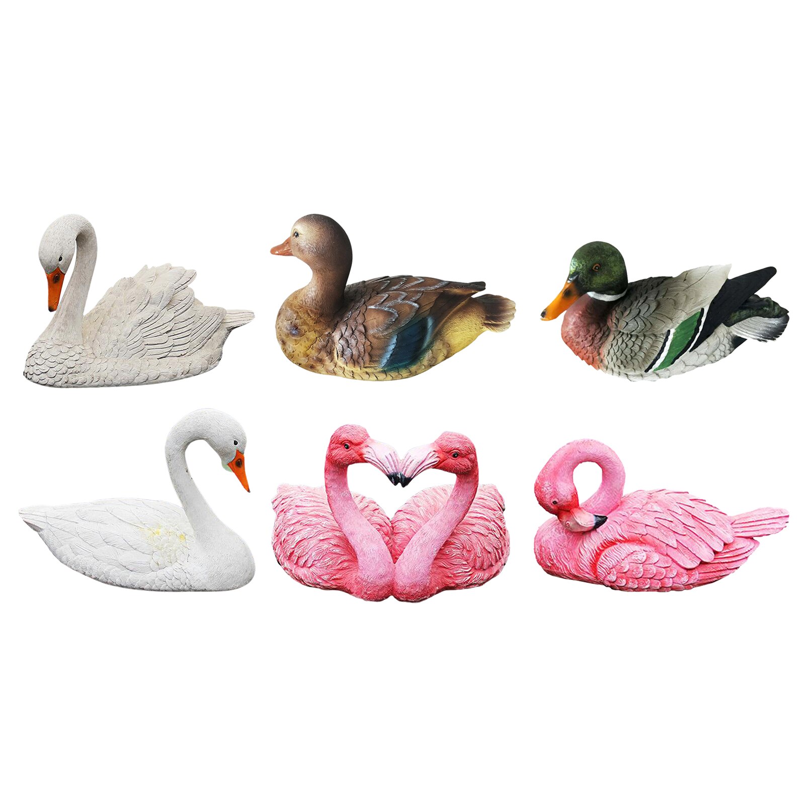 Garden Statue Outdoor Indoor Yard Art Statues and Sculptures Resin Flamingo Swan Minaiture Lifelike Bird Decor