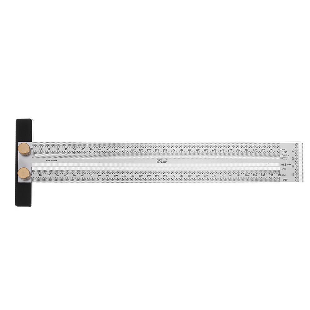 High Precision Angle Gauge Stainless Steel Rulers Measuring Tool with Pencil Set Woodworking Gadget Depth Measurement: 300mm