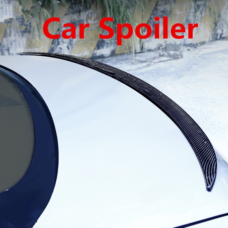 (Universal) Auto Spoiler Auto Rubber Achtervleugel Spoiler Carbon Fiber Rubber Achtervleugel Staart Trim Sticker