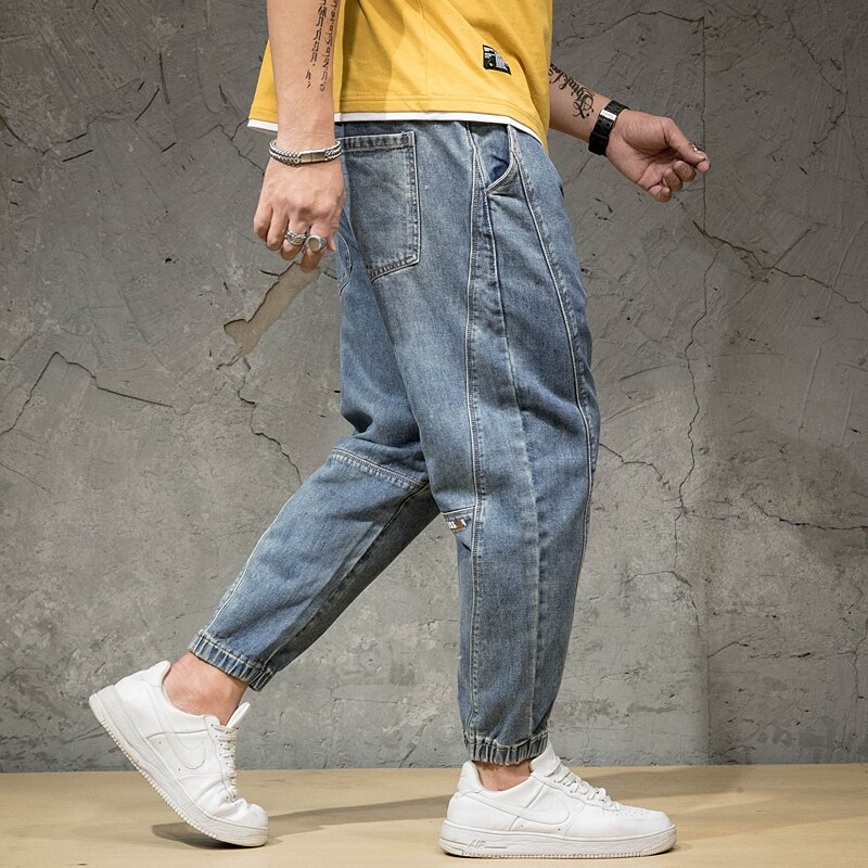 46 44 42 Men's Jeans Plus Size Cotton Hip-hop Streetwear Harem Denim Pants Spring Summer Brand Loose Casual Trousers