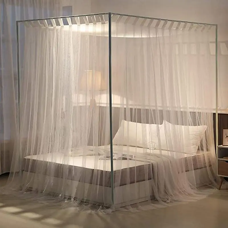 Simple 4 Corners Post Curtain Bed Canopy Bed Frame Canopies Net Bedroom Decoration Accessories Mosquito Net
