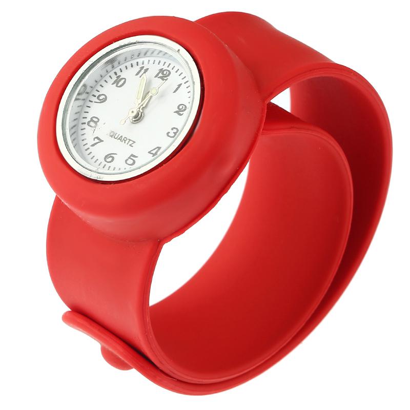 Silicone Slap On Watch boys Sport KIDS Wristwatch girls Small Silicone woman's Children: Red