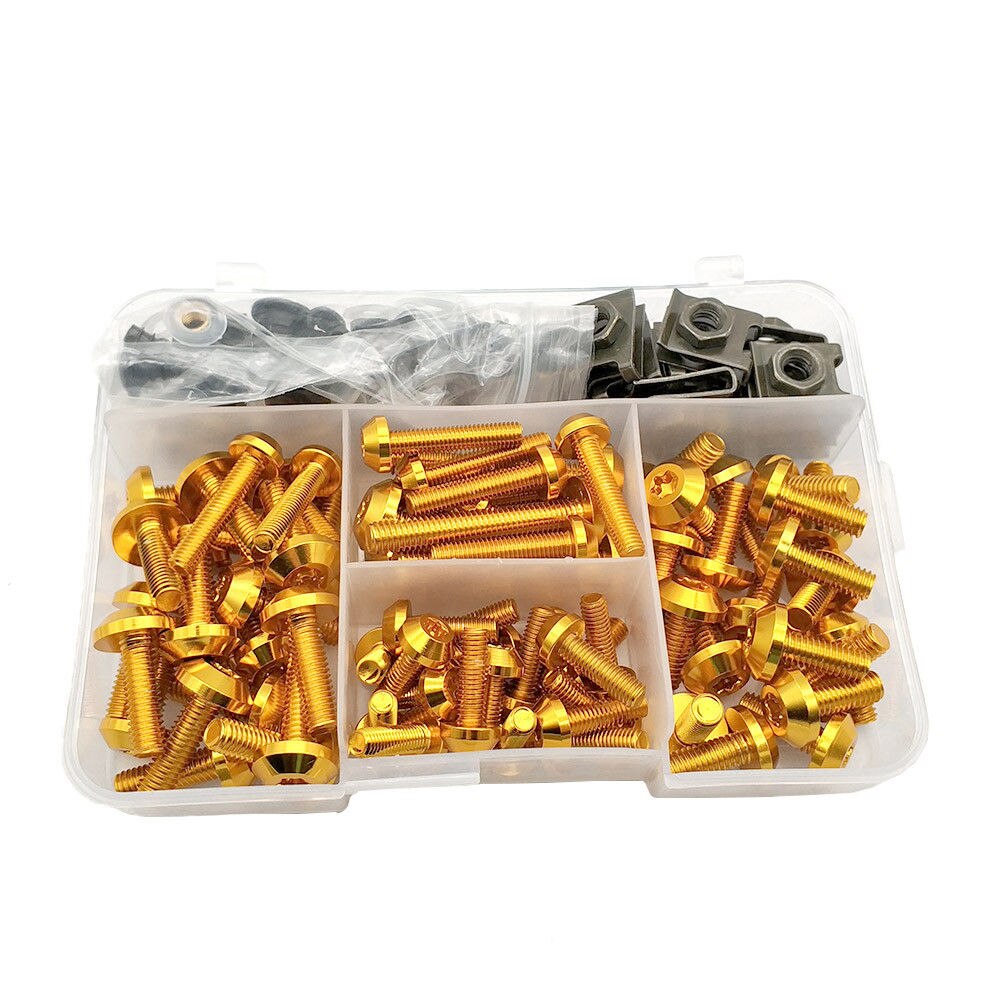Universal- Motorrad Verkleidung Schrauben Muttern Bausatz Körper Verschluss Clips Schraube Für Kawasaki GTR1400 H2R zrx 1200 ZX11 zx 11 ZX1100 ZX7R: Gold