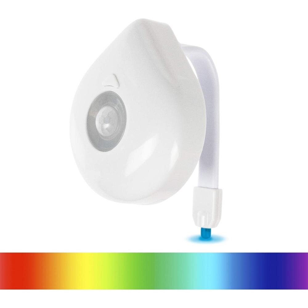 Wc lys ledet toiletsæde natlys bevægelsessensor 8 farver udskiftelig lampe aaa batteridrevet baggrundsbelysning til toiletskål barn: Skriv en