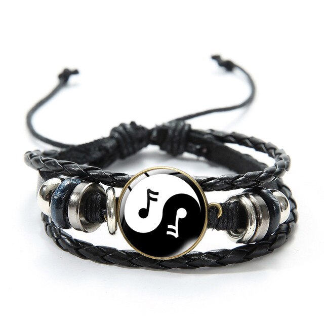 Steampunk Gear Yin Yang plecione skórzane bransoletki dla kobiet mężczyzn Tai Chi drzewo życia artystyczny wzór szklaną kopułą Charm bransoletka: Style 6