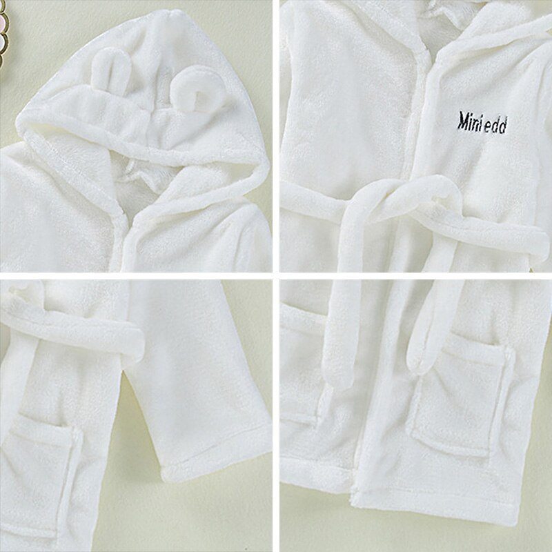 Baby Girls Boys Robes Children Bathrobe Hooded Cap Soft Velvet Robe Pajama Kids Coral Warm Clothes Baby Lovely Home Clothes