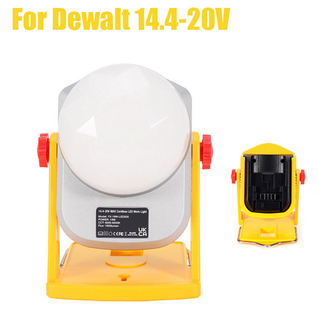 Draagbare 18W Led Lamp Werk Licht Lamp Voor Makita Milwaukee Bosch Dewalt 14.4V/18V Li-Ion Batterij emergency Outdoor Verlichting: For DeWalt