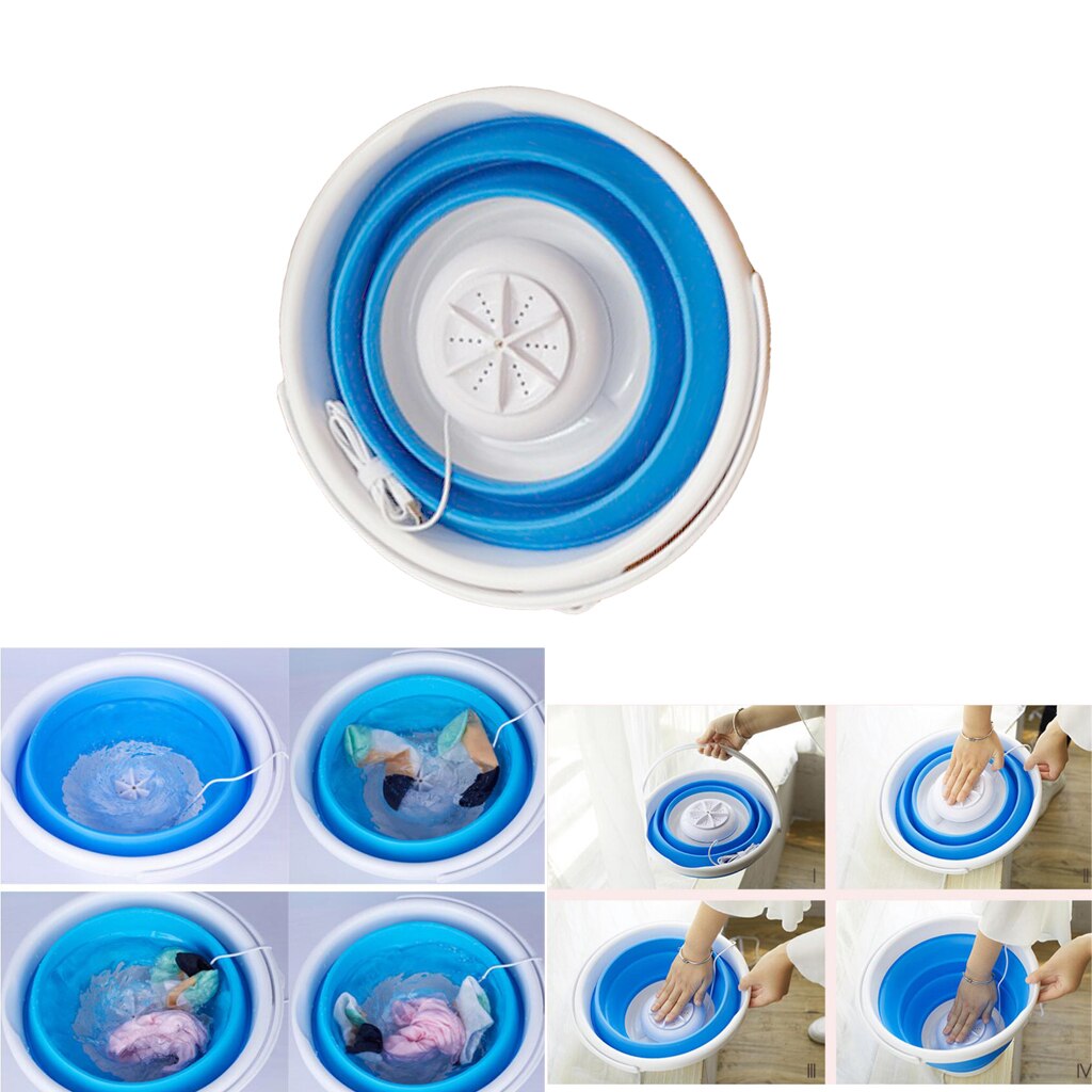 Mini lavadora portátil lavadora plegable cargador USB para apartamentos