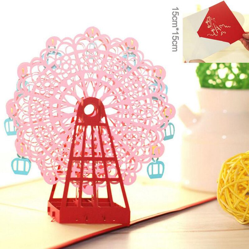 3D Reuzenrad Pop-Up Verjaardagskaart Romantische Valentines Anniversary Voor Koppels Vrouw Echtgenoot Handgemaakte Wenskaarten