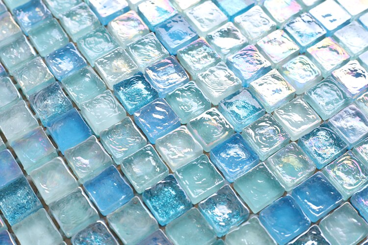 Sugar Light Blue Glass Mosaic Backsplash JMFGT2002 Bathroom Kitchen Glass Wall Tile