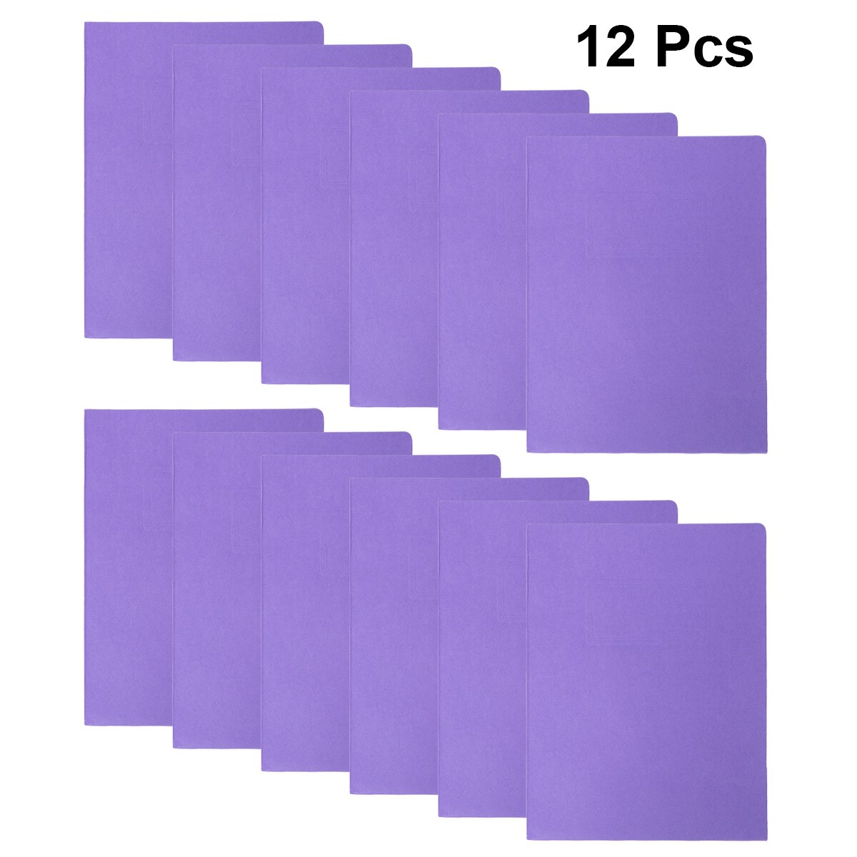 12Pcs A4 2Pockets Kraft Paper File Folder Brown Holder Document Folder Office Project File Presentation Folder (Red): Purple