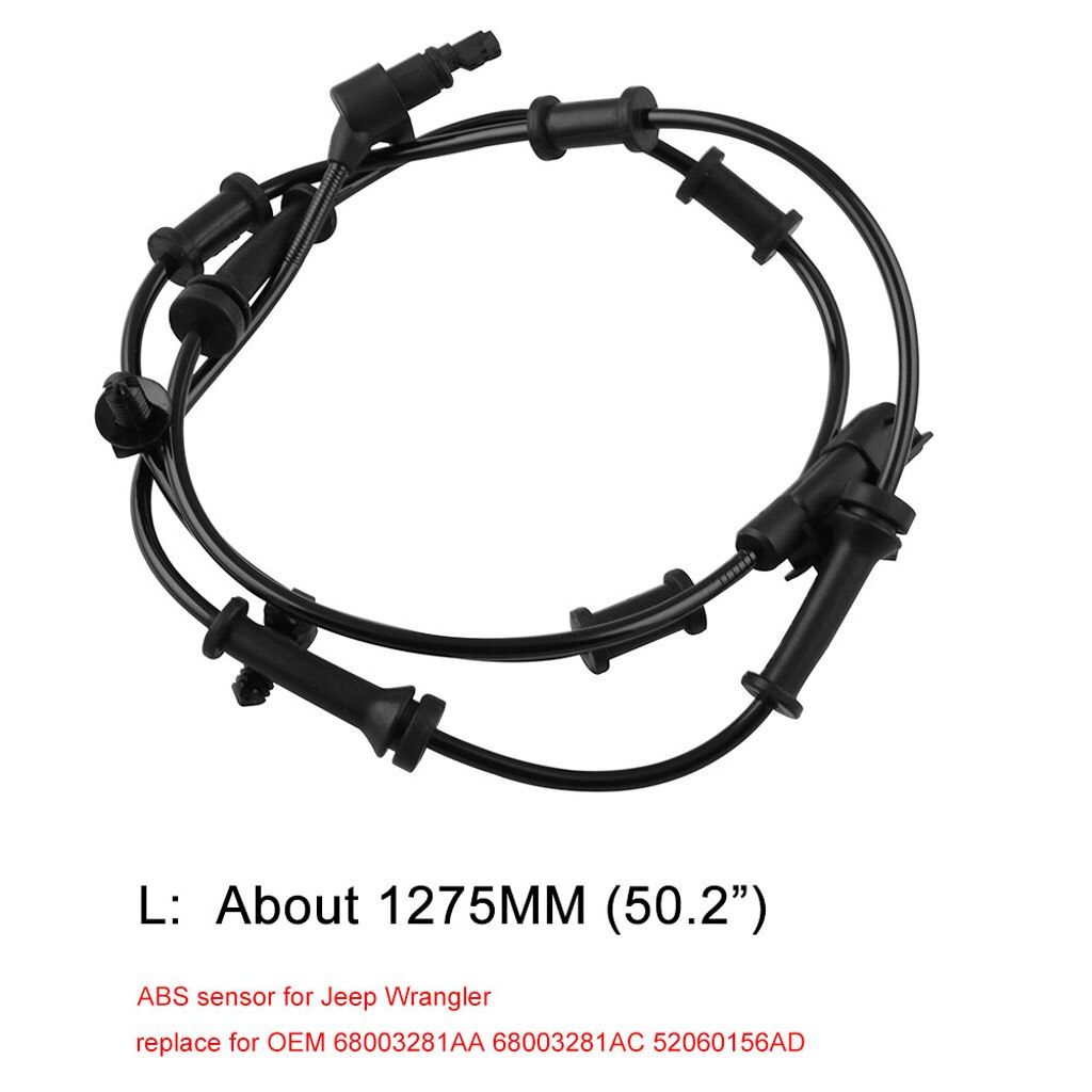 ABS Wheel Speed Sensor Rear Compatible with Jeep Wrangler JK 2007 68003281AC 52060156AD