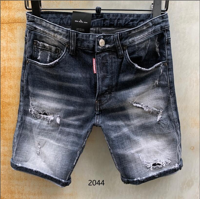 Zomer Mannen Korte Jeans, Italiaanse Ripped Rits Skinny Jeans, Zomer Stijl, DSQUARED2: 2044 / IT44(US28)