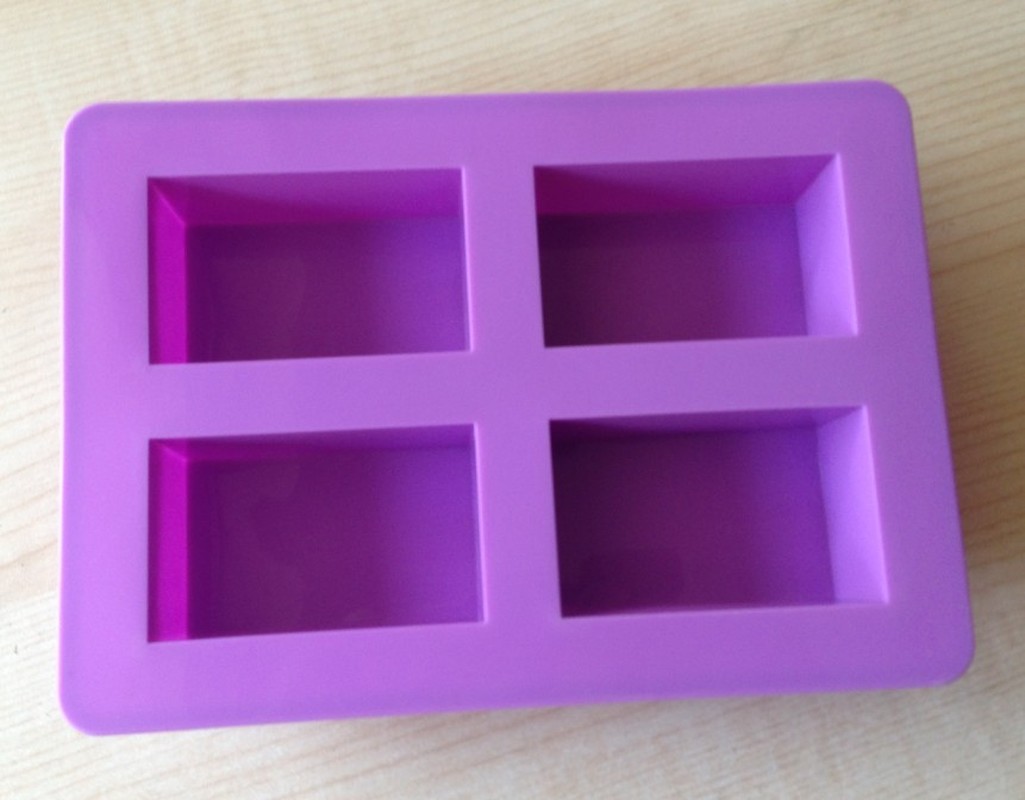 Classic 4 Cavity Rectangle Silicone Molds For Soaps Cube Diy Handmade Craft 3d Soap Maker Molds Making
