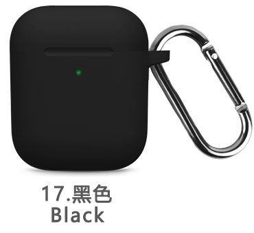 Étuis en Silicone avec couvercle à crochet pour Apple Airpods 1/2, housse de protection antichoc pour écouteurs sans fil pour airpods 2 1, sacs de boîte: Black