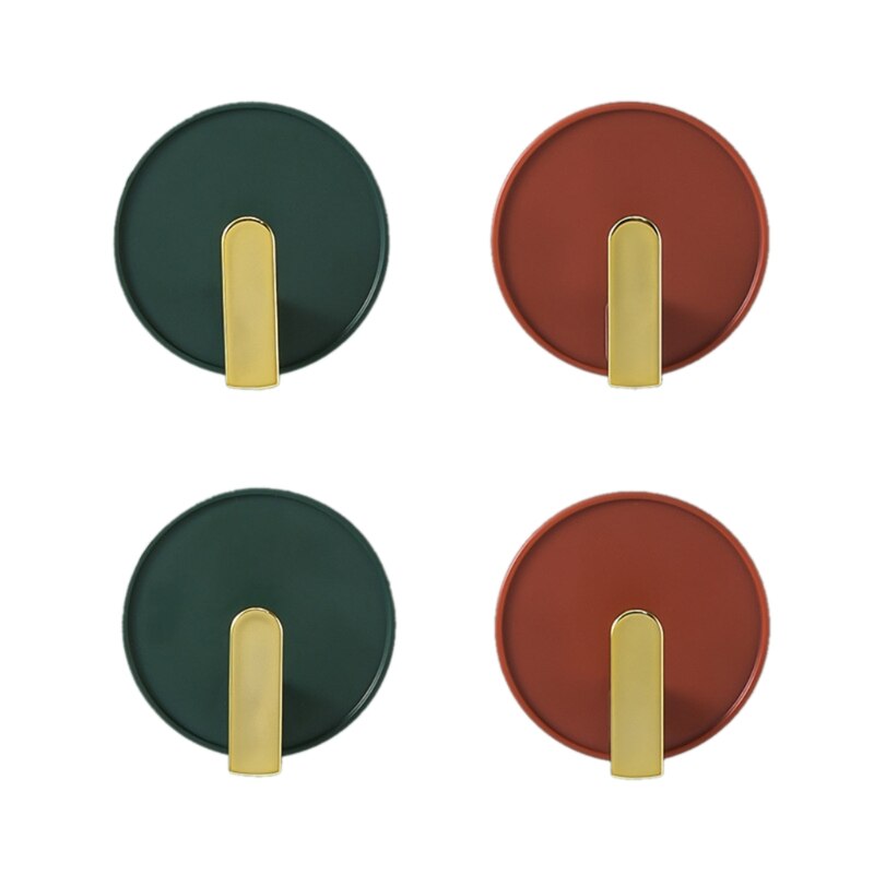 T84E 4Pcs Wall Mount Plastic Hooks Key Plug Holder Adhesive Cable Clothes Hanger Rack: Light luxury