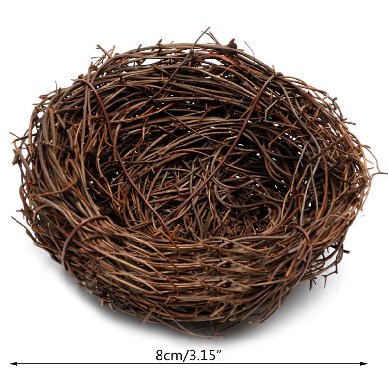 Casa de pássaro de bambu natural, feito à mão, gaiola de brinquedo, abrigo, cabana ao ar livre s18 19, dropship: N-8cm
