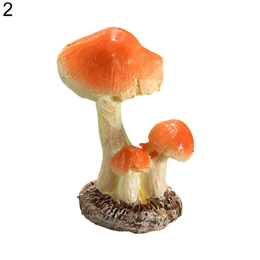 1pc svampe paddehatte figurer harpiks miniature håndværk gør-det-selv ornament fe have ornament dekoration terrarium dukkehus indretning: 2