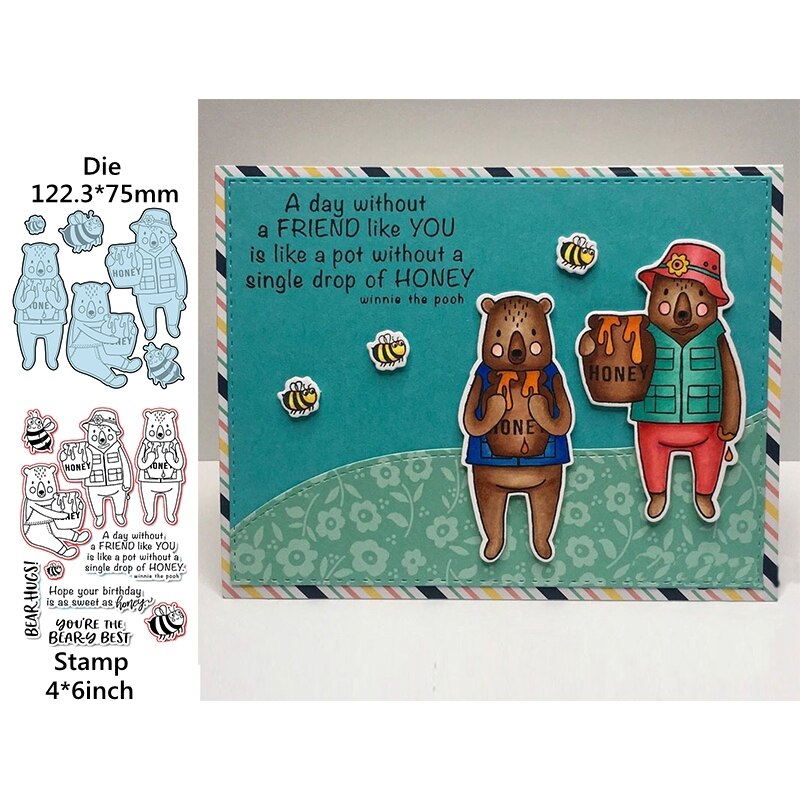Noël cerf/orignal ours câlin miel abeille anniversaire éléphant sorcière chaussures + Phrases bénédictions matrices et timbres pour bricolage carterie: WW0955A1H5829 / Stamp