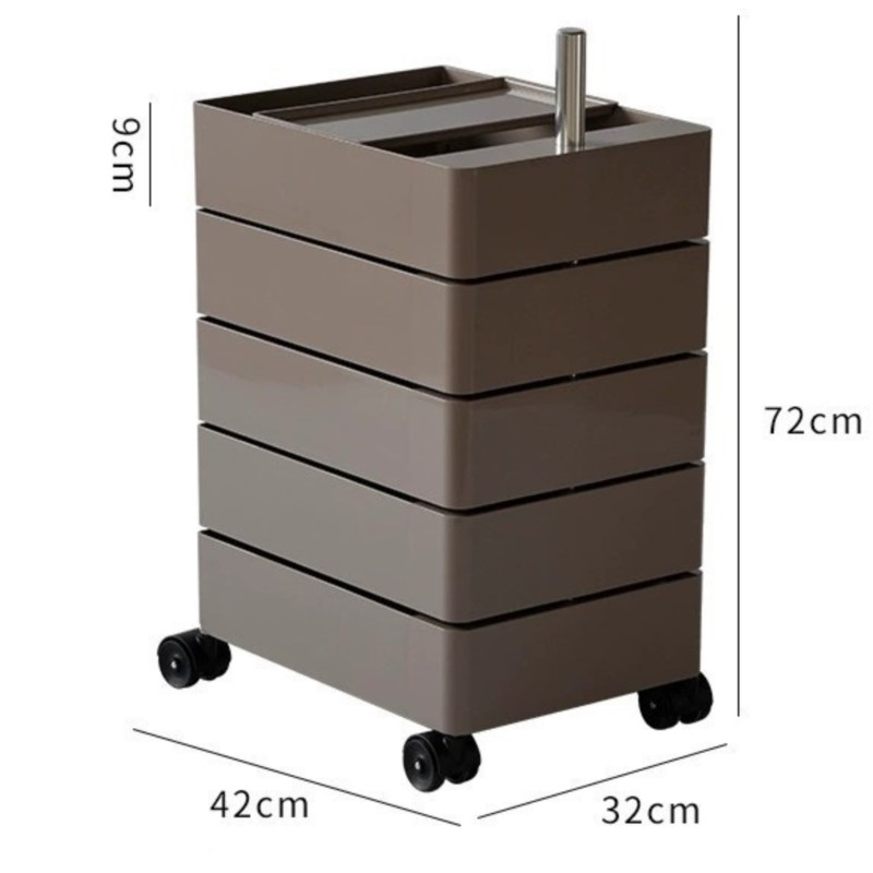Rotating Storage Cabinet Movable Bedside Table Ins Side Cabinet Minimalist Nordic Storage Cabinet Cosmetic Storage Cabinet: Coffee
