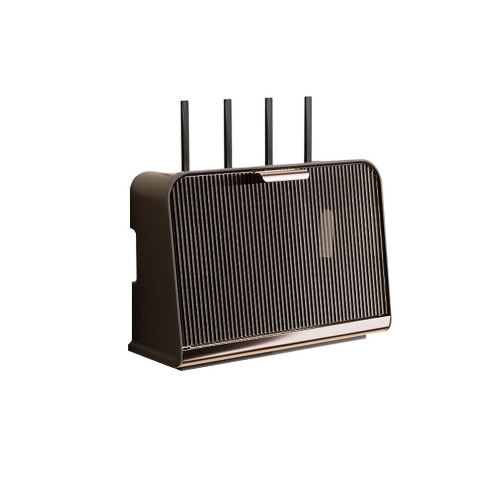 Plastic Wifi Router Storage Box No Punching Large Capacity Plug Board Storage Box Dustproof Wall Mounted: M / black