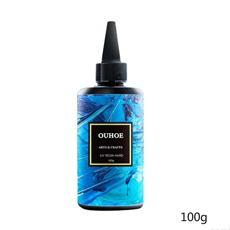 Pegamento duro de resina ultravioleta, 30/100/200g, Gel UV de curado, DIY, fabricación de joyas, accesorios de revestimiento de fundición: 100g