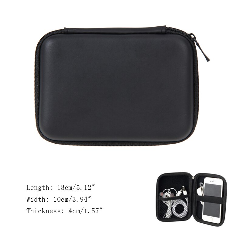 2,5 "3,5" HDD bolsa protectora disco duro USB externo llevar Cable Usb funda bolsa auricular bolsa para PC Laptop carcasa de disco duro: 2.5 Black