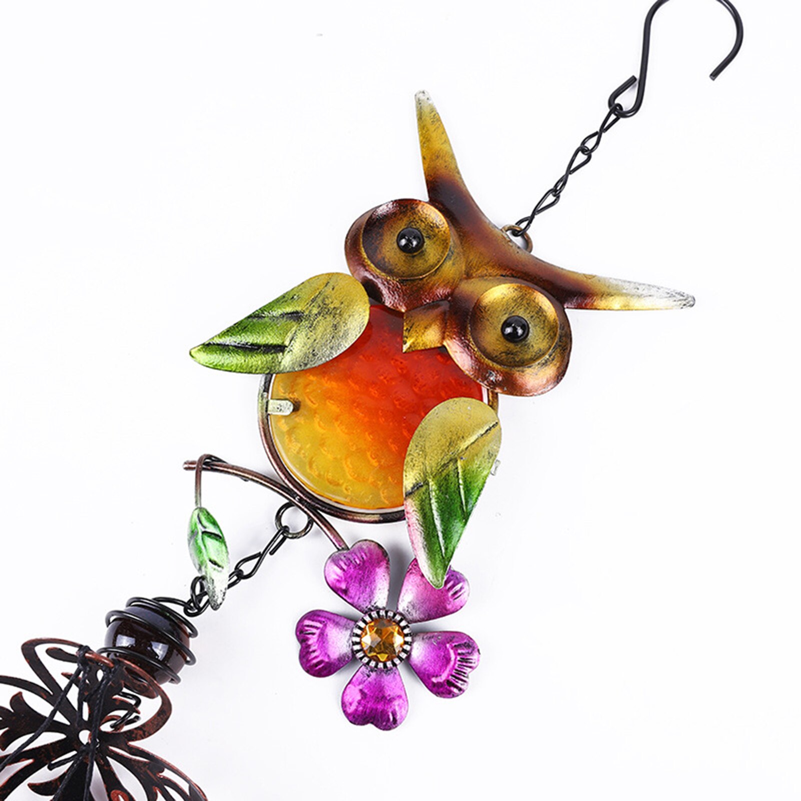 1PCS Metal Wind Chime Owl Wind Chimes Garden Outdoor Decor Hanging Pendant garden decoration wind spinners