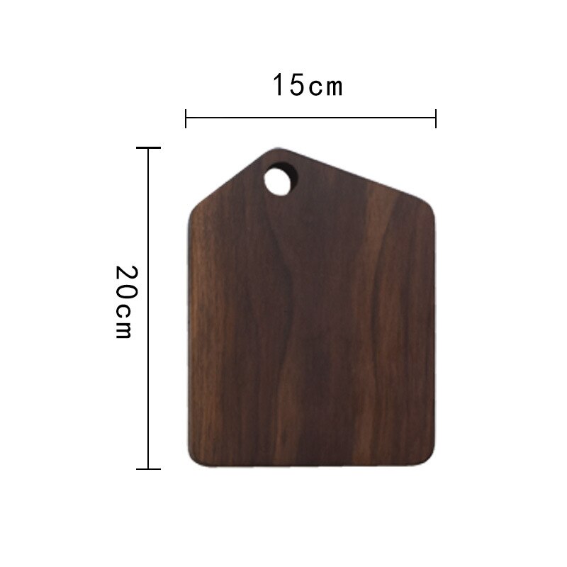 Tabla de corte de cocina de madera entera de nogal negro, tabla para cortar fruta de madera sólida, bandeja para cortar carne y pan: 20x15CM