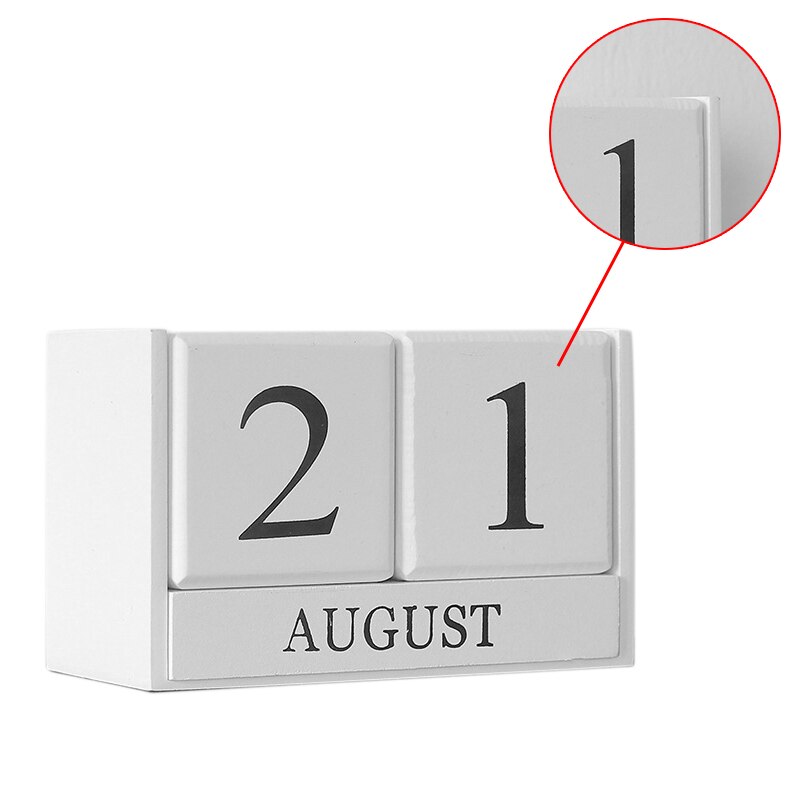 Calendario de mesa de madera decoración de encimera calendario blanco decoración de la tienda de la Escuela de la Oficina del hogar
