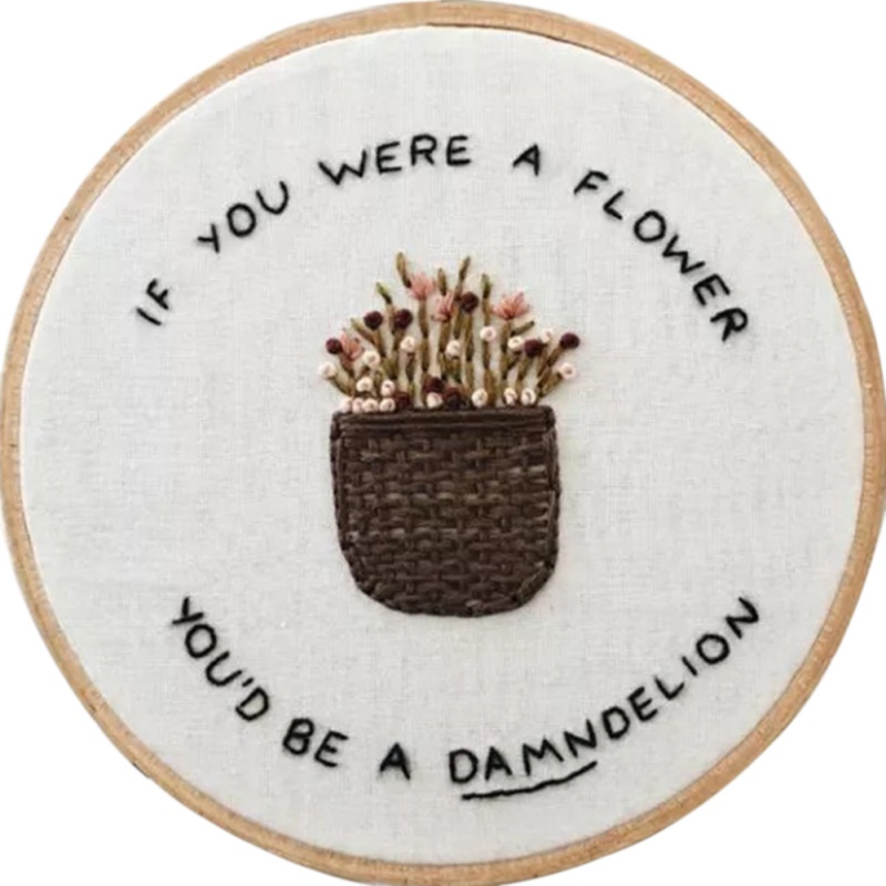 3D Embroidery DIY Kit Flowers Pattern Cross Stitch Bamboo Embroidery Hoop Handmade Crafts Sewing Supplies: A6