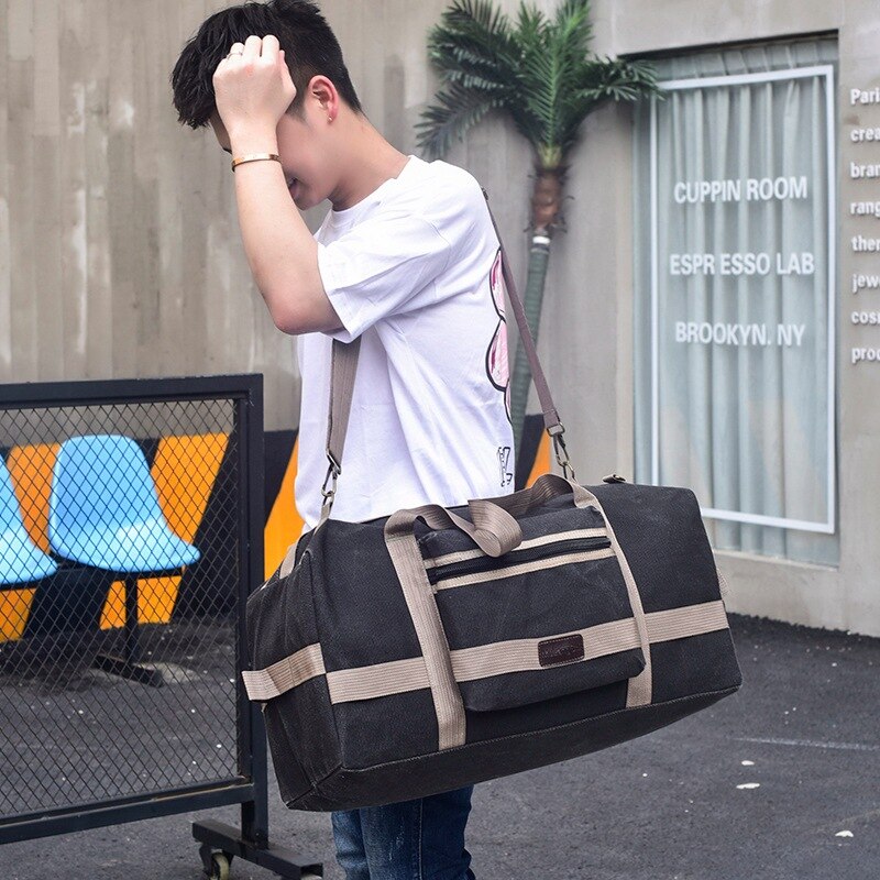 Bolso de lona de gran capacidad para hombre, bolsa de hombro para gimnasio, de lona, de entrenamiento, deportivo, 40L, novedad