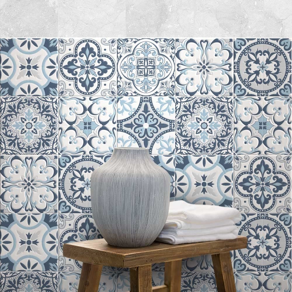 RE-COVERTILES – 24 Stück Fliesenaufkleber 20x20 Cm, Wasserfest & Kratzfest – Selbstklebende Dekoration Für Bad & Küche