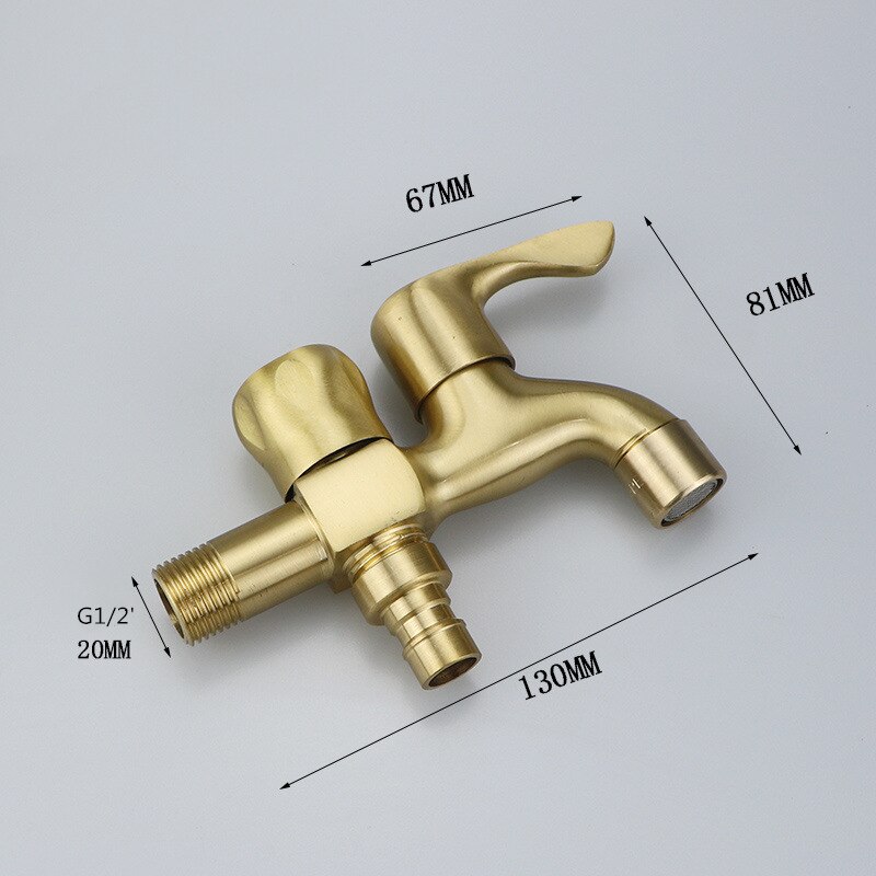 Outdoor Faucet Brass Double Using Washing Machine Faucet Bathroom Corner Faucet Tap Garden Outdoor Mixer: A