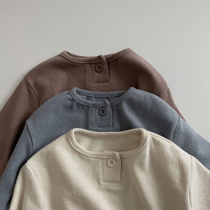 2022 Lente Mode Pasgeboren Baby Kleding Baby Peuter Jongens Meisjes Lange Mouw O-hals Kinderen Tops Trui 3 Kleuren